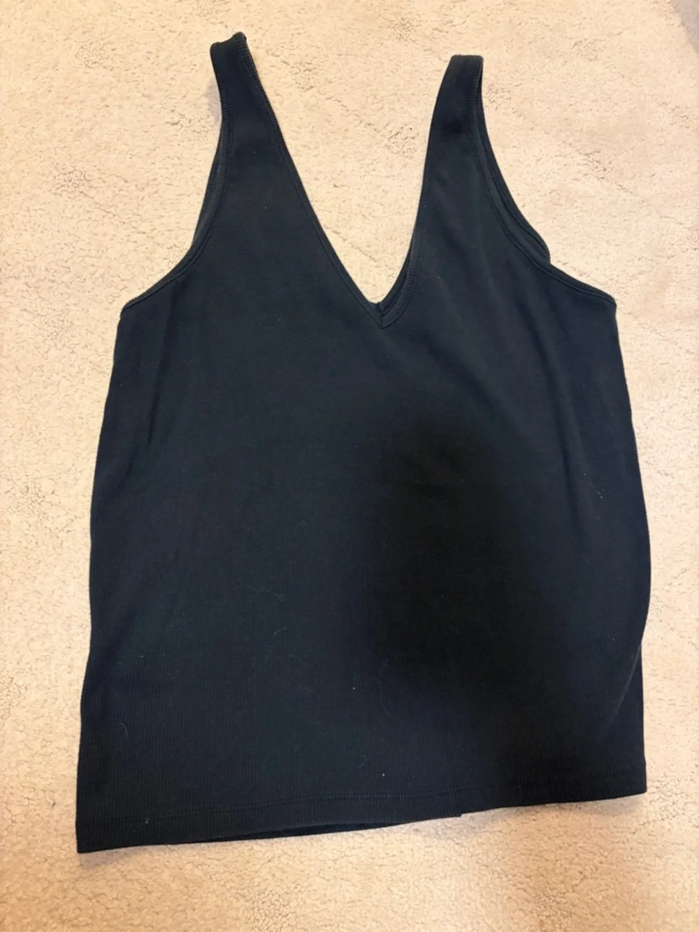 Abercrombie & Fitch Women’s Black V-Neck Ribbed Tank Top Soft Essentials XL - Picture 3 of 3
